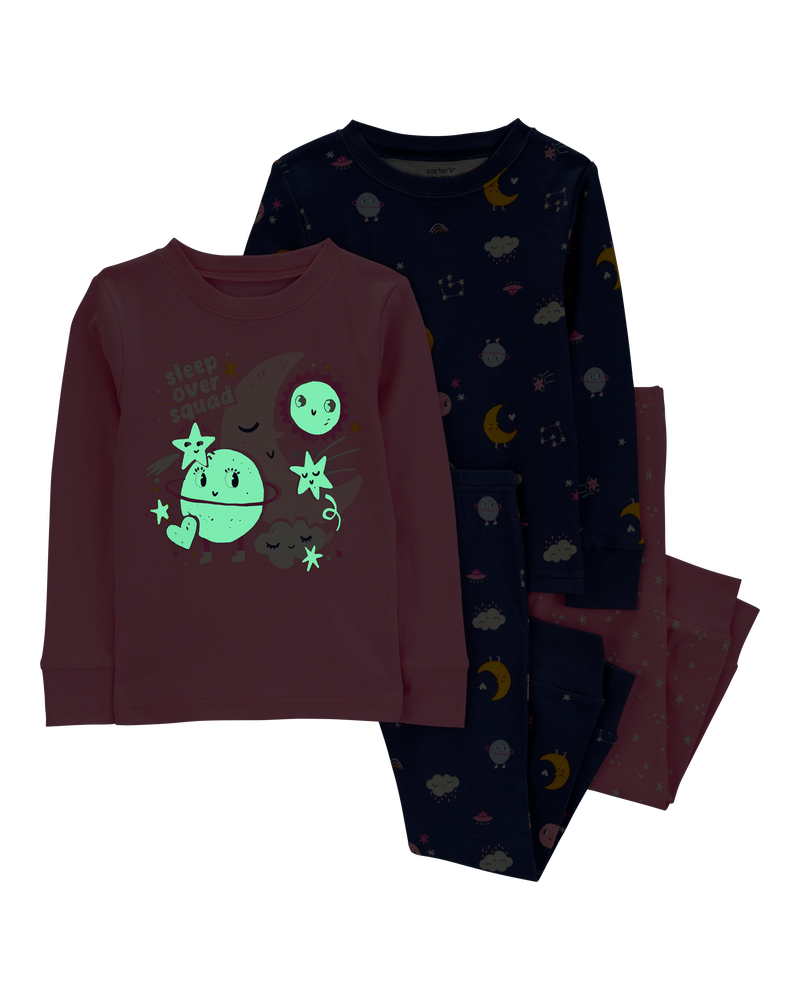 Toddler 4-Piece Space Print 100% Snug Fit Cotton Pajamas, image 2 of 5 slides