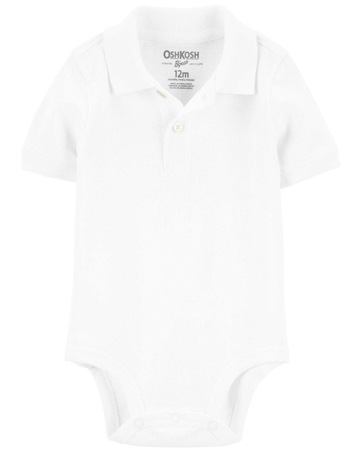 White Baby Polo Bodysuit