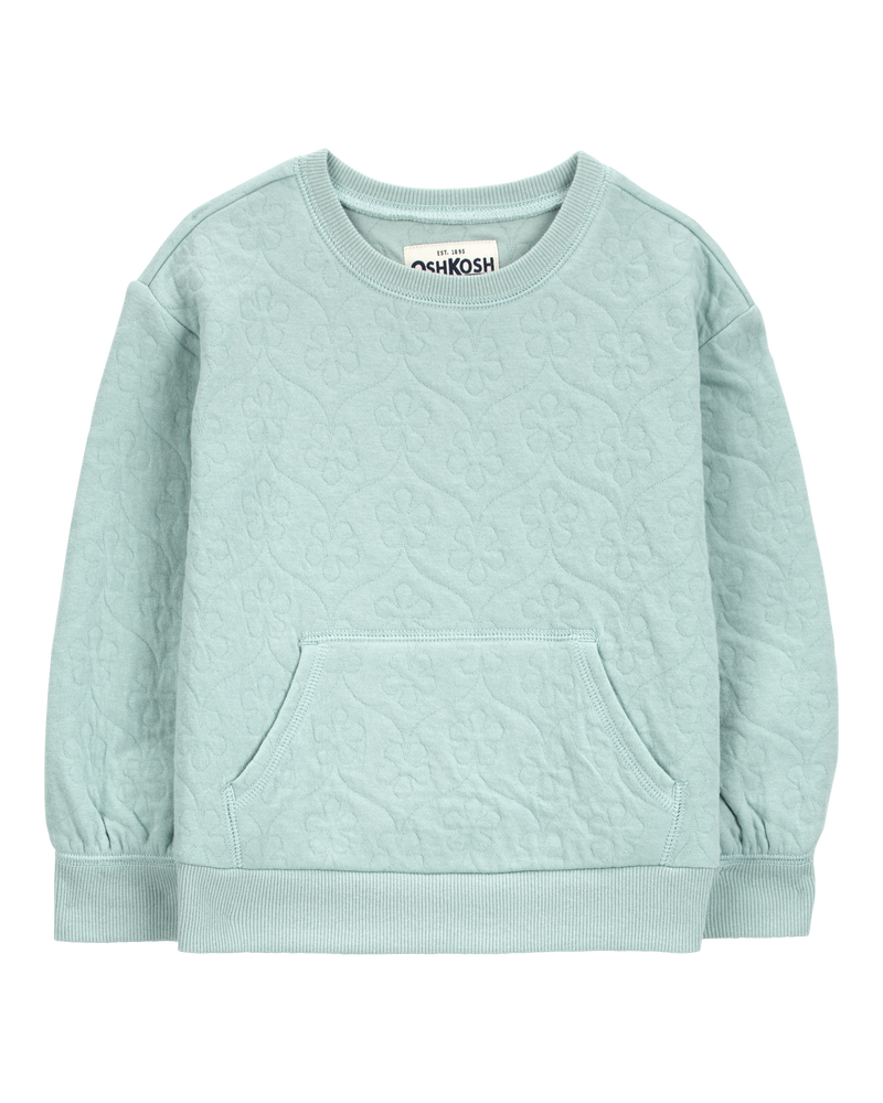 Baby Quilted Cotton Blend Pullover - Green, image 1 of 4 slides