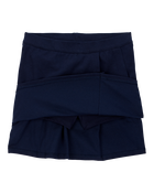 Kid Ponte Knit Uniform Skort - Navy, image 2 of 4 slides