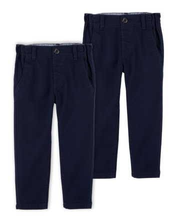 Toddler 2-Pack Slim Tapered Chino Pants - Navy, 