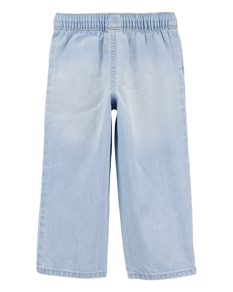 Toddler Pull-On Knit Denim Pant - Light Blue Wash, image 2 of 5 slides