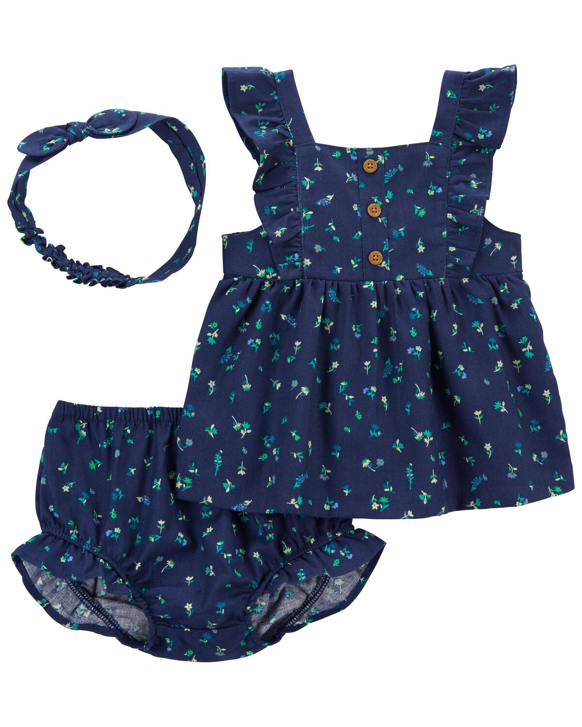 Navy Baby 3Piece Floral Diaper Cover Set