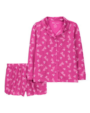 Kid Barbie Coat Style Loose Fit 2-Piece Pajamas - Pink, 
