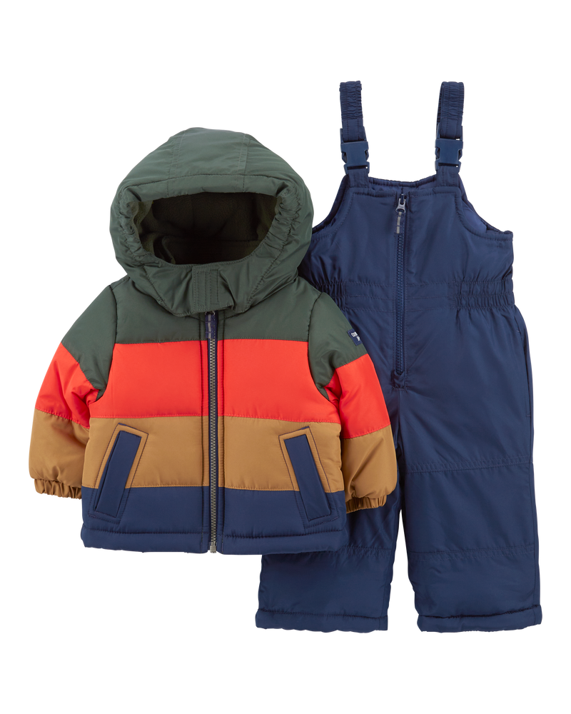 Multi Baby 2 Piece Striped Snowsuit carters