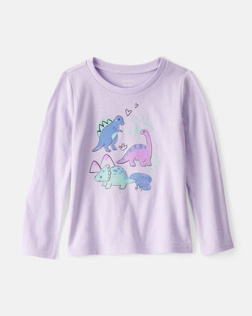 Toddler Girl Dinosaur Long-Sleeve Graphic Tee - Purple, 
