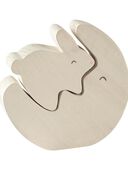 Cream - Baby Little Planet Bunny Wooden Puzzle