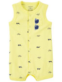Yellow - Baby Sunglasses Snap-Up Romper