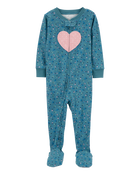 Baby 1-Piece Heart 100% Snug Fit Cotton Footie Pajamas, image 1 of 4 slides