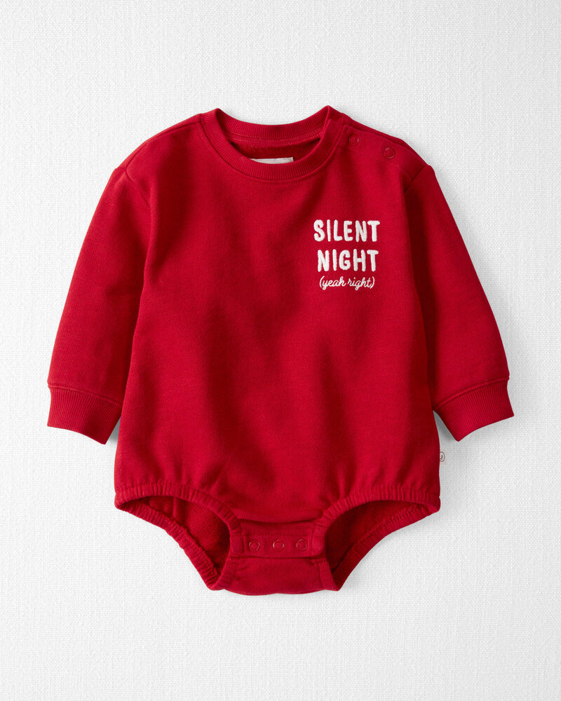 Baby Silent Night Yeah Right Organic Cotton Bubble Bodysuit, image 1 of 4 slides