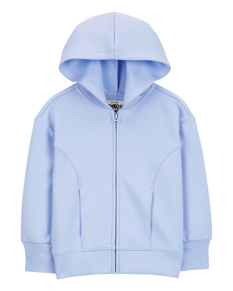 Toddler Stretch Tech Zip-Up Hooded Jacket - Blue, image 1 of 3 slides