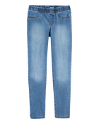 Kid Medium Blue Wash Elastic-Waist Jeggings, image 1 of 4 slides