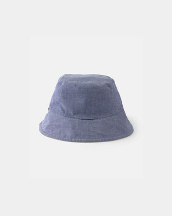 Baby Boy Reversible Hat - Khaki/Blue, 