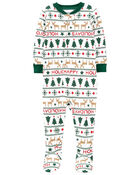 Toddler 1-Piece Fair Isle 100% Snug Fit Cotton Footie Pajamas, image 1 of 3 slides