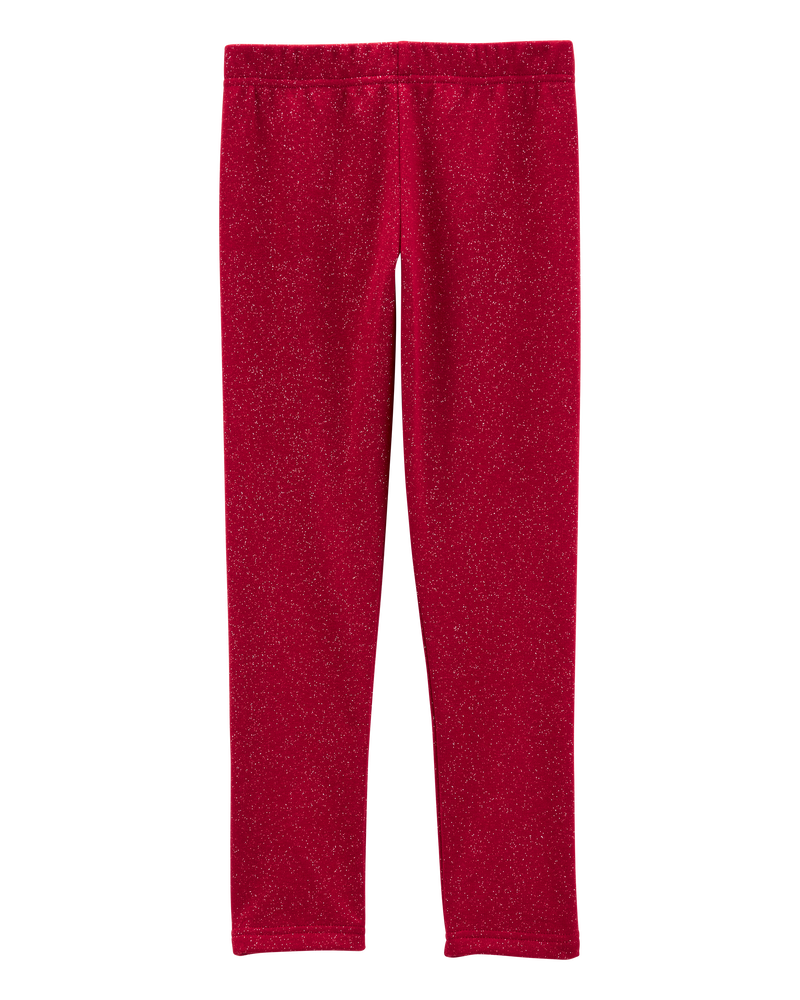 Kid Glitter Cozy Fleece Leggings, image 3 of 5 slides