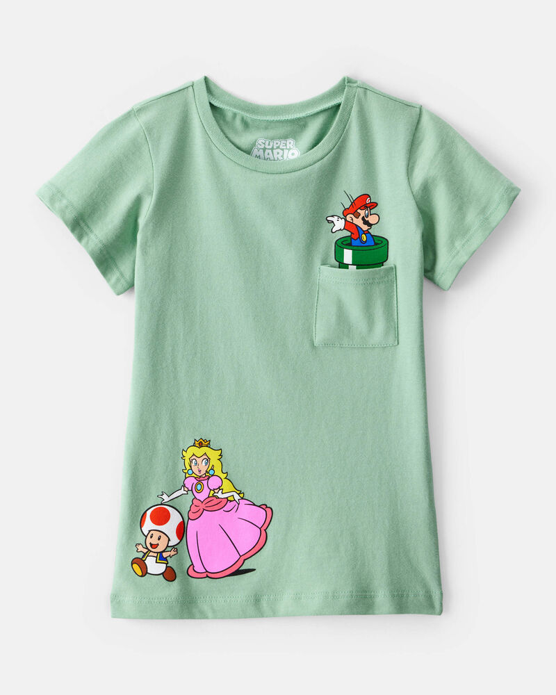 Kid Super Mario Bros™ Princess Peach Short-Sleeve Graphic Tee - Green, image 1 of 3 slides