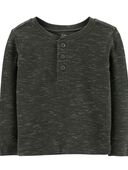 Thermal Henley Tee, Charcoal, hi-res