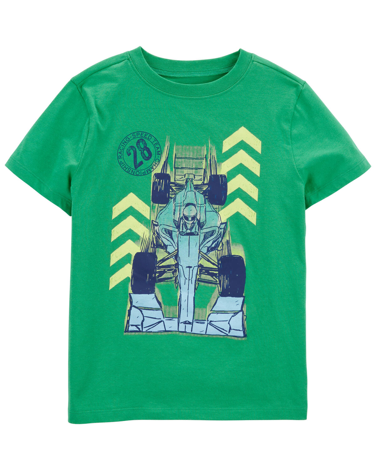 Green Kid Race Car Graphic Tee