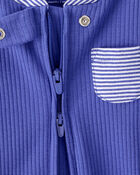Baby Striped 2-Way Zip Sleep & Play Pajamas, image 3 of 8 slides