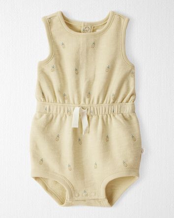 Baby Organic Cotton Pineapple-Print Romper, 