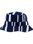 Navy/White - Toddler Striped Reversible Swim Bucket Hat