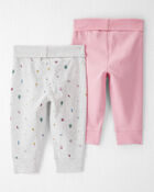 Baby Girl 2-Pack Organic Cotton Grow-With-Me Joggers, image 2 of 7 slides