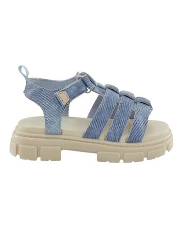 Toddler Strappy Denim Sandals - Blue, 