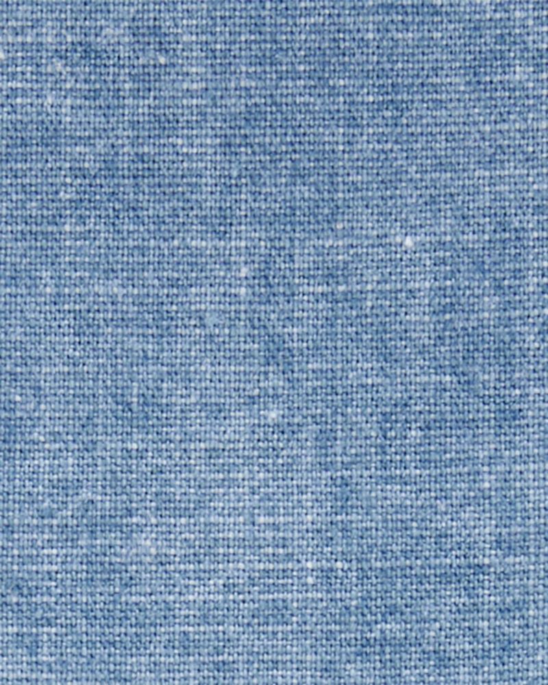 Baby Solid Cotton Dress - Blue, image 4 of 5 slides