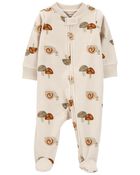 Baby Snail Fleece Zip-Up Sleep & Play Pajamas, image 1 of 4 slides