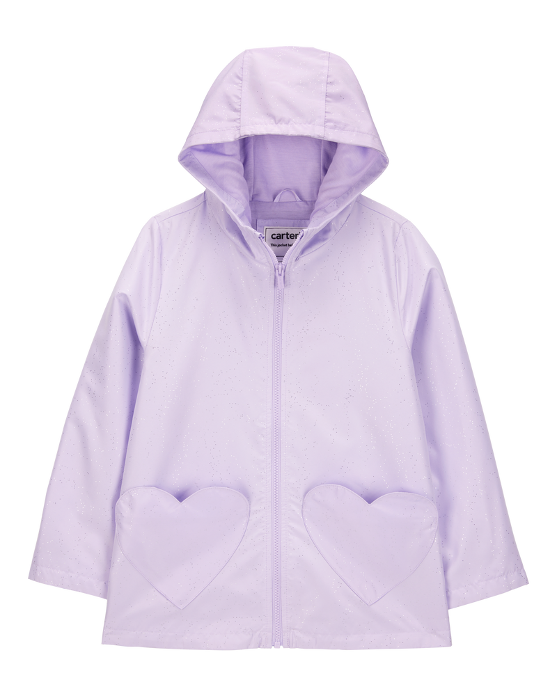 Heart Pockets Rain Jacket - Purple, image 1 of 3 slides