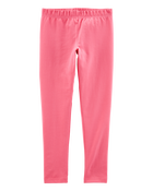 Girls Cotton Stretch Leggings - Pink, image 1 of 4 slides