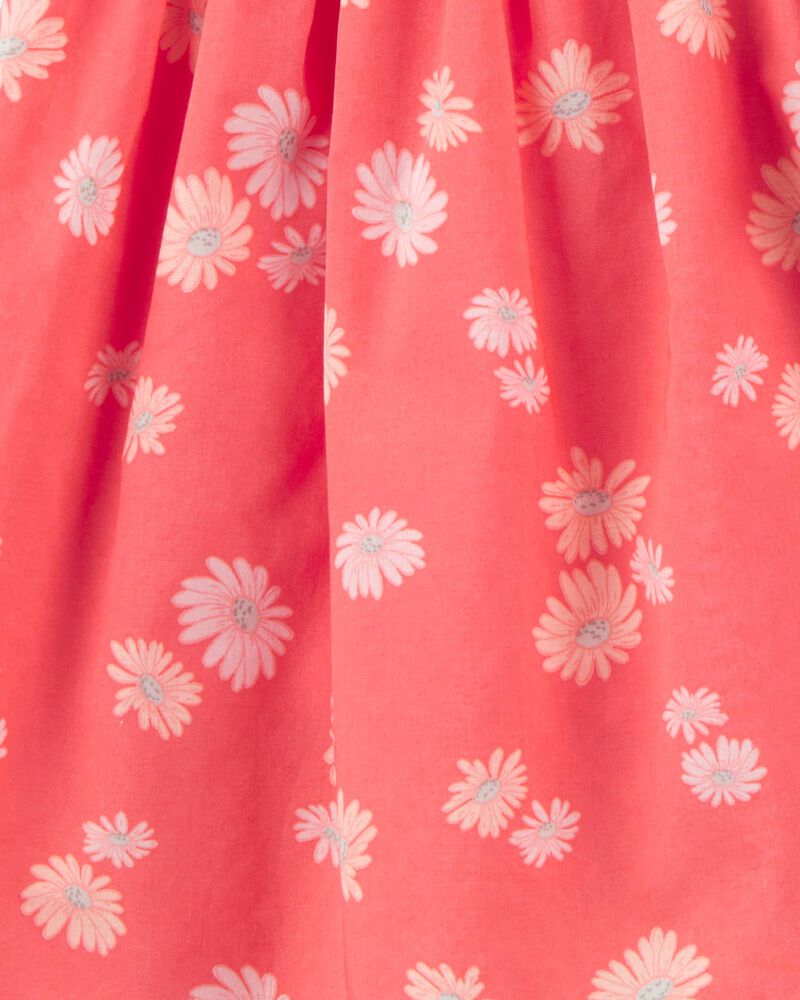 Kid 2-Piece Ribbed Tank & Floral Skort Set - Orange, image 3 of 5 slides