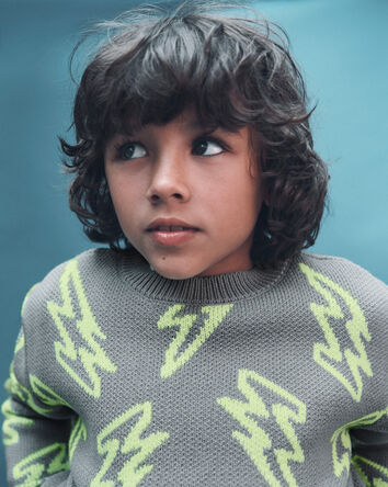 Boys Lightning Sweater - Grey, 