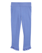 Baby Ribbed Eyelet-Hem Pants - Blue, image 2 of 5 slides