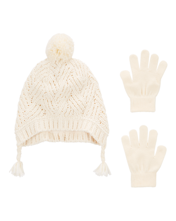 Kid 2-Pack Pom Hat & Gloves Set, 