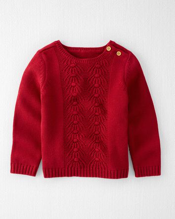 Toddler Organic Cotton Cable Knit Sweater, 