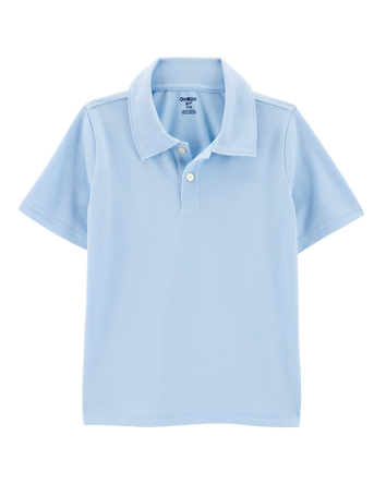 Kid Pique Uniform Polo Shirt - Light Blue, 