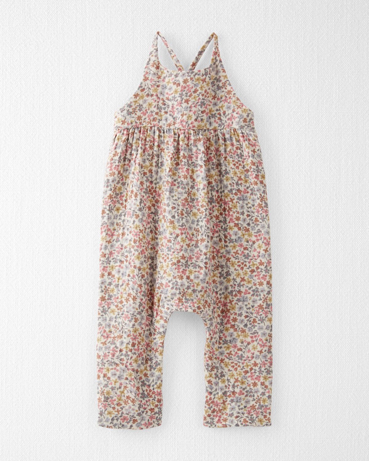 Multi Baby Floral Print Organic Cotton Jumpsuit