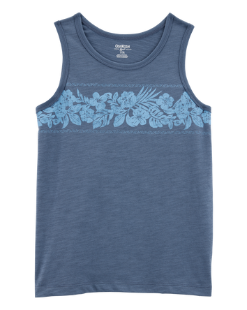 Kid Tropical Print Tank - Blue, 