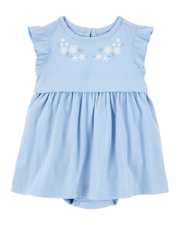 Baby 2-Piece Bodysuit Dress & Cardigan Set - Blue, 