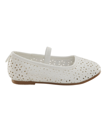 Toddler Floral Ballet Flats - White, 