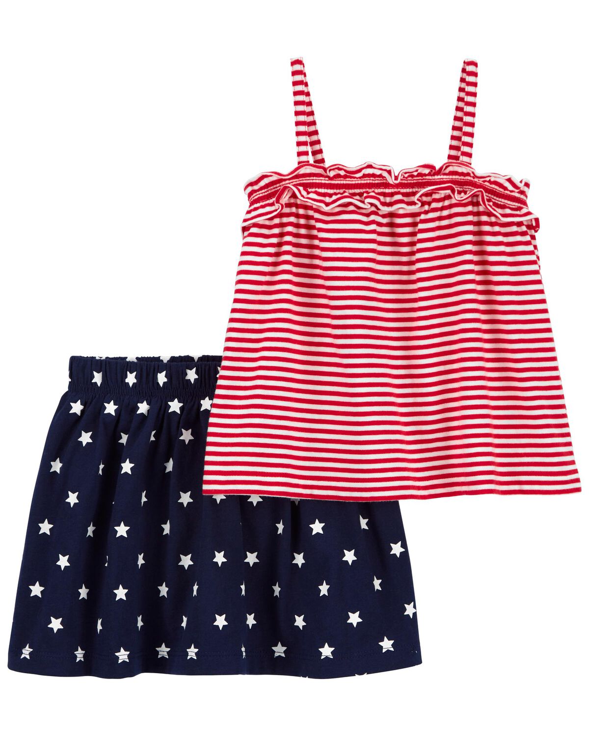 Red/White/Blue Toddler 2Piece 4th Of July Tank & Skort Set