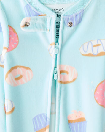 Baby Girl Donuts DreamPlush Long-Sleeve Snug Fit 1-Piece Pajamas - Blue, 