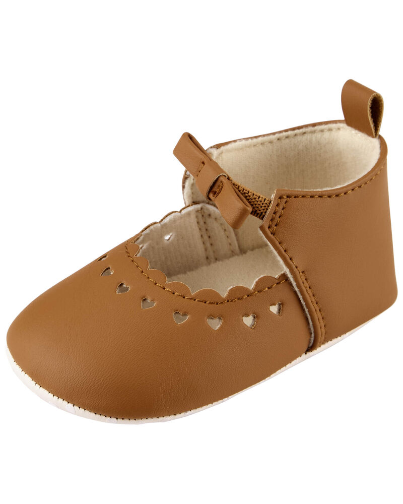 Slip-On Scalloped Heart Crib Shoes, image 6 of 7 slides