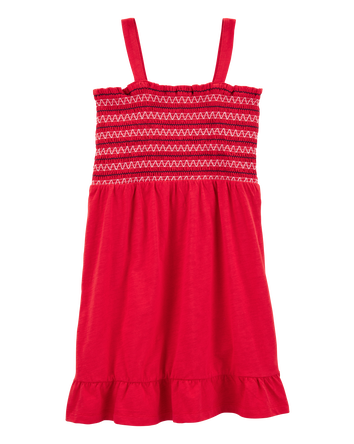 Kid Smocked Cotton Dress, 