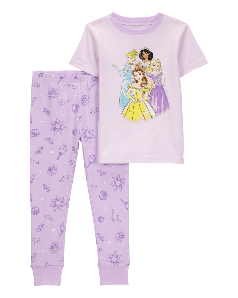 Toddler Disney Princesses Snug Fit 2-Piece Pajamas - Purple, image 1 of 3 slides