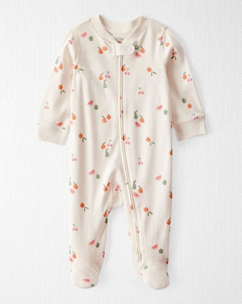 Baby Organic Cotton Fruit-Print Sleep & Play Pajamas, 
