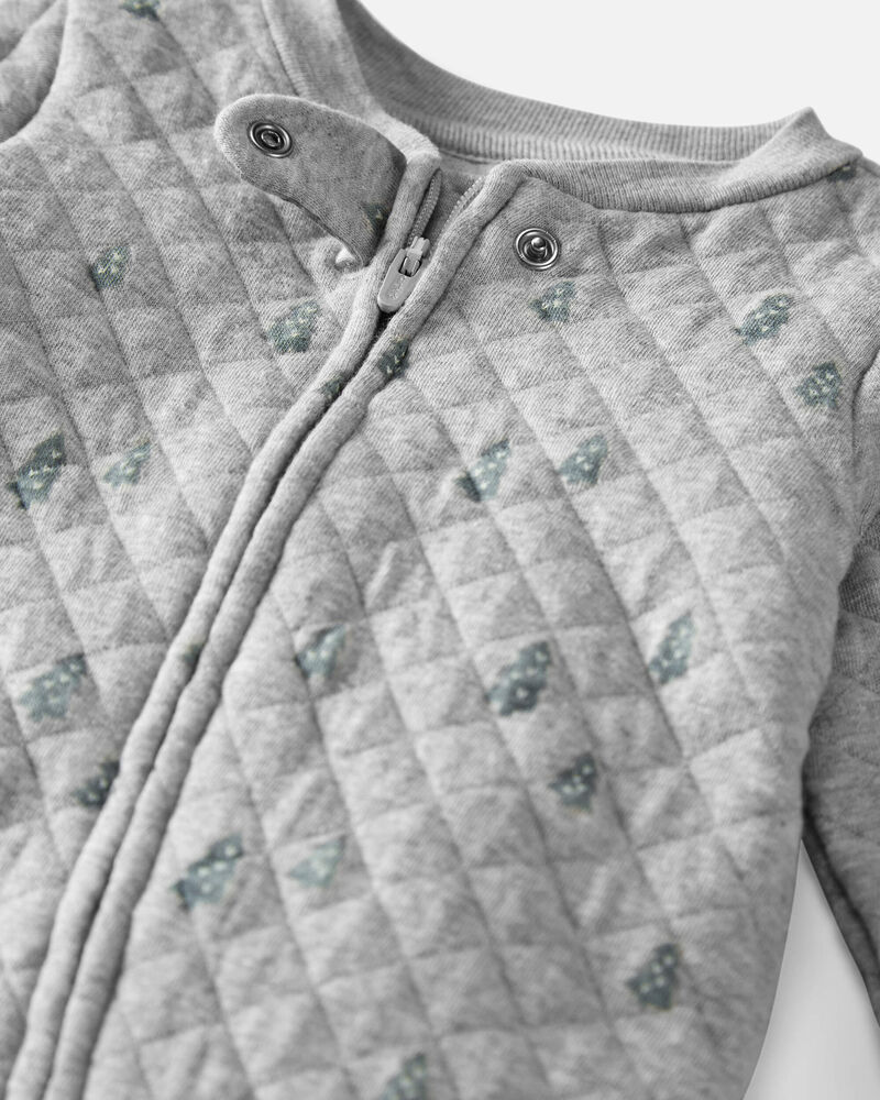 Baby Organic Cotton Quilted Double Knit Sleep & Play Pajamas, image 2 of 4 slides