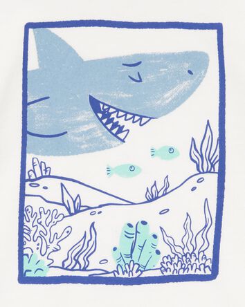 Toddler Shark Short-Sleeve Graphic Tee - Ivory, 