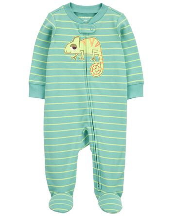 Baby Chameleon Zip-Up Cotton Sleep & Play Pajamas, 